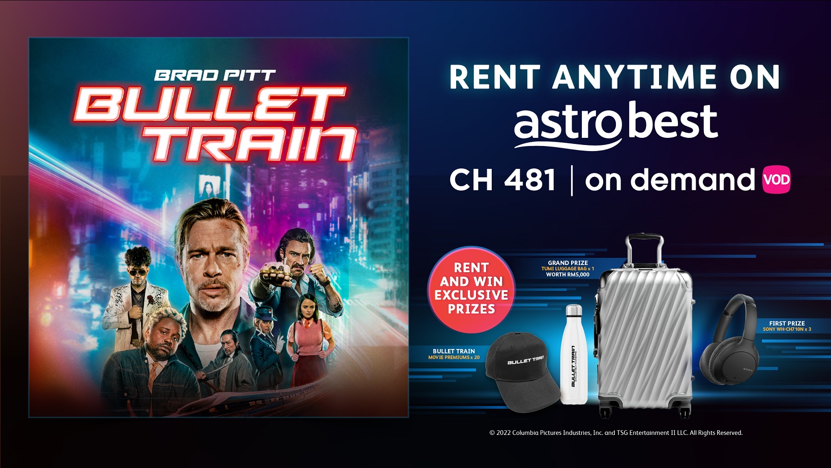 Stream action comedy thriller film ‘Bullet Train’ on Astro and stand to win prizes