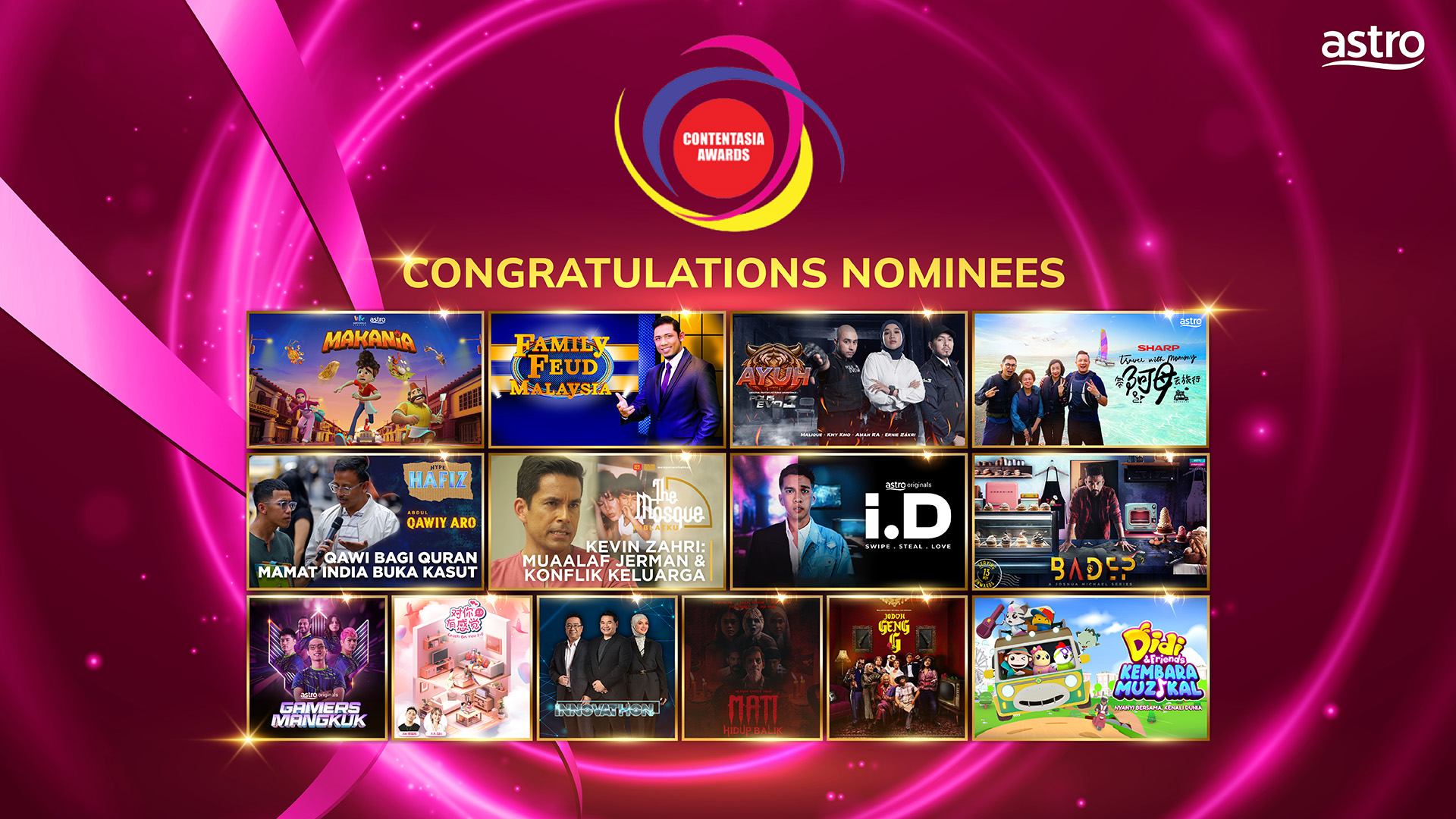 Astro Trailblazes with Class-leading Shows and Content to Garner 14 Nominations at the ContentAsia Awards