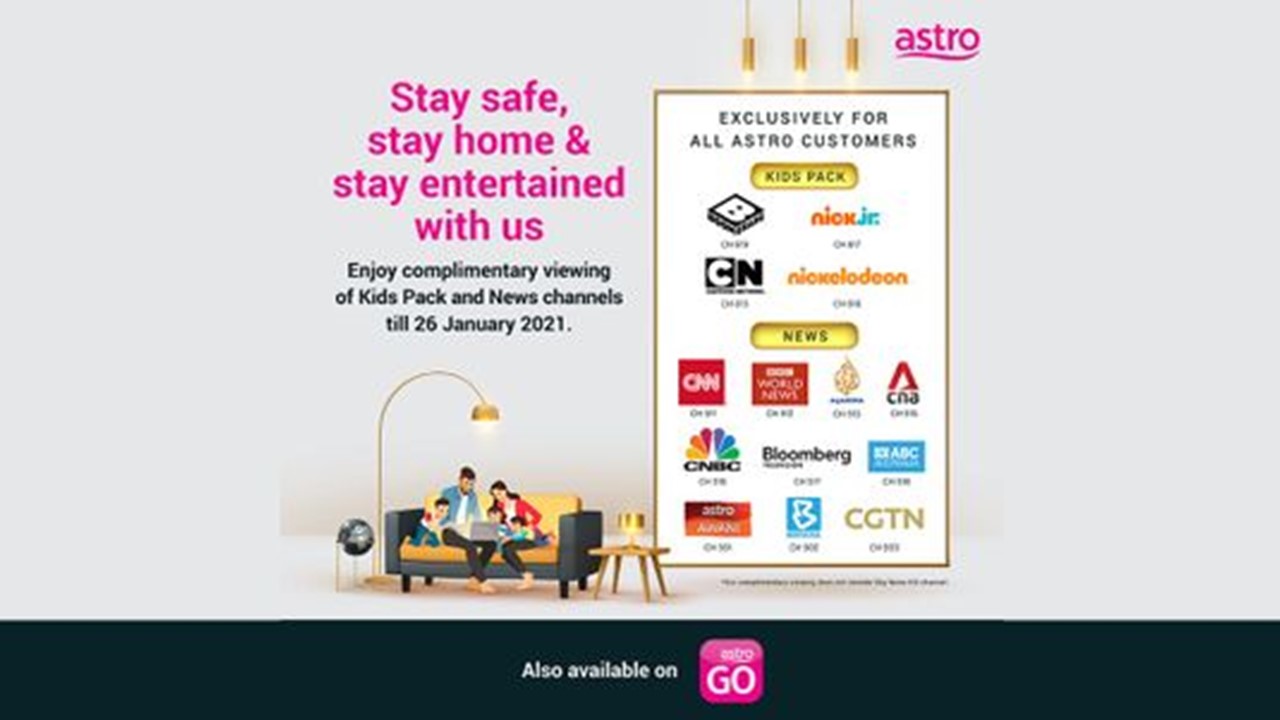 Astro Offers Free Preview of Kids and News* Channels till 26 Jan