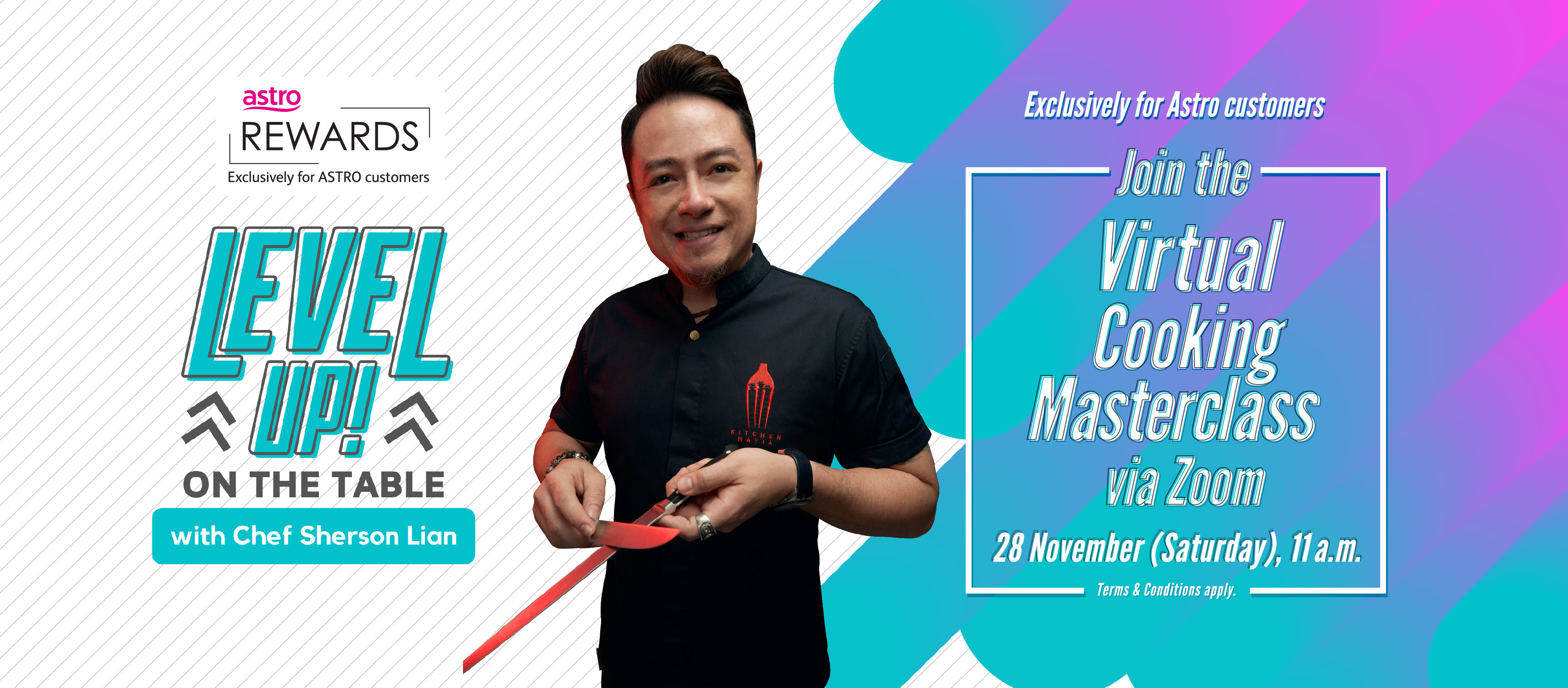Exclusive, interactive virtual cooking masterclass  with celebrity chef, Sherson Lian for Astro customers