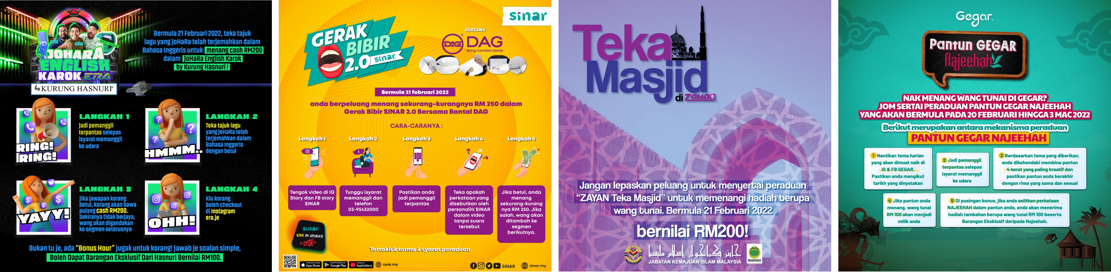 Menangi wang tunai bersama radio ERA, SINAR, GEGAR dan ZAYAN