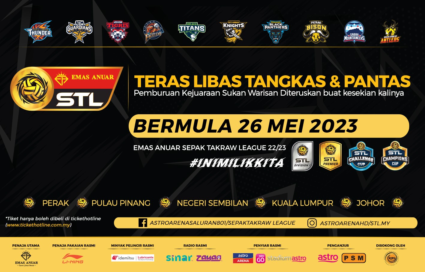 Perak Bakal Buka Tirai Gelanggang Emas Anuar STL 22/23