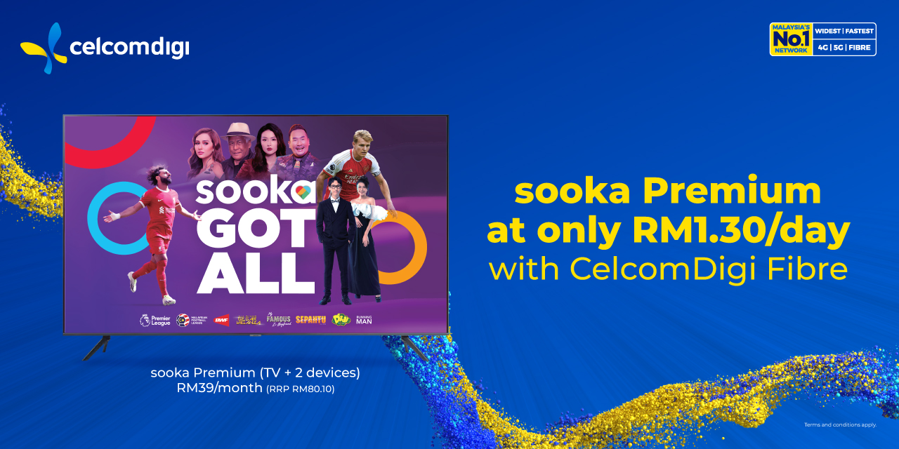 CelcomDigi and sooka collaborate to offer Live Sport & Premium Home Entertainment on high-speed internet
