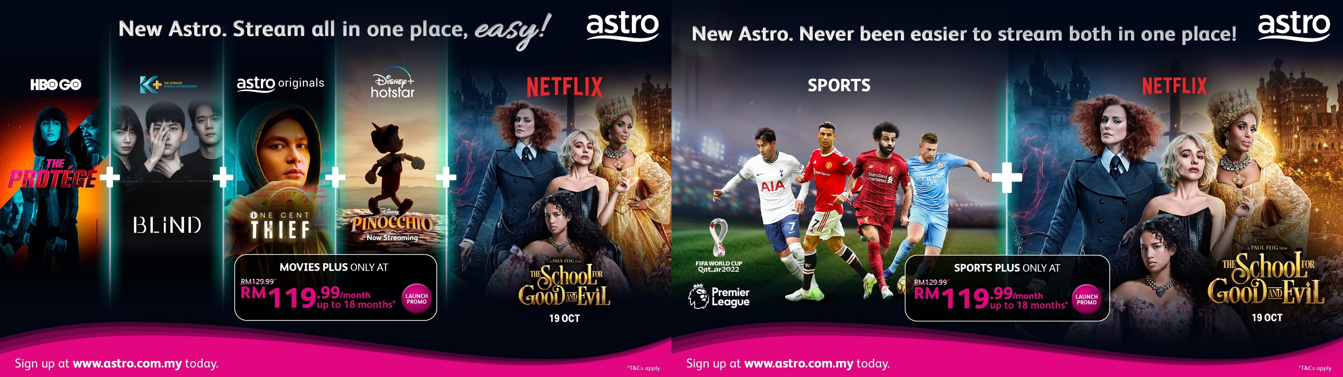 Astro Strengthens TV Packs with Netflix on Sports Plus and Movies Plus Packs