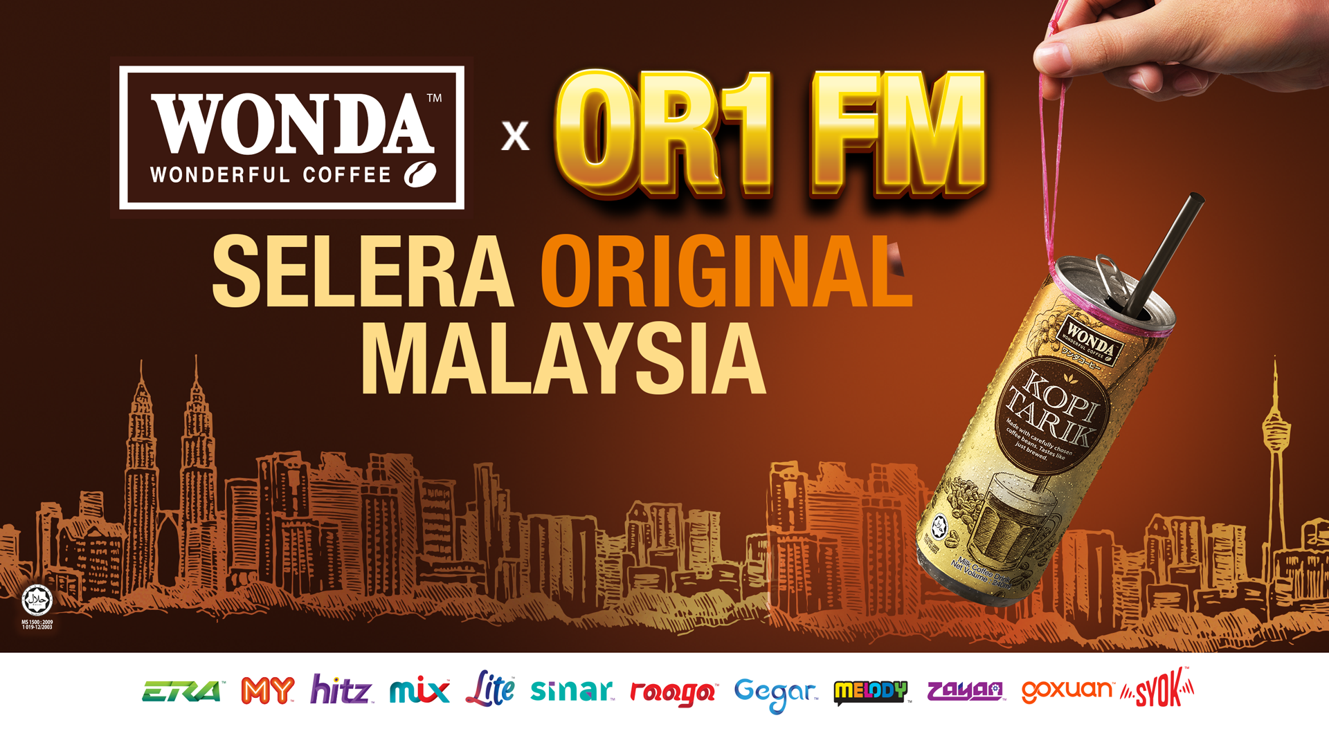 WONDA Kopi Tarik and Astro Radio launch Malaysia’s most original radio station, OR1 FM with Wonda Kopi Tarik, this Hari Kebangsaan