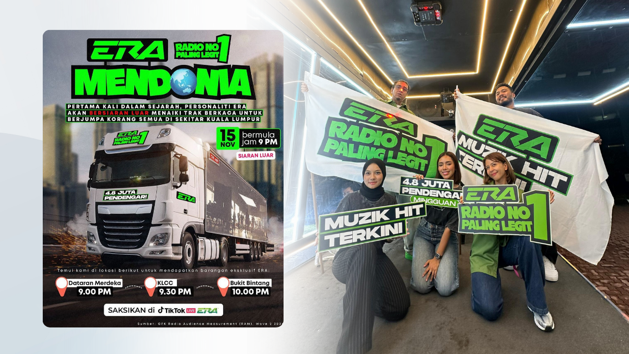 ERA FM Cipta Kelainan: Penyampai Radio Turun Padang Bersiaran Langsung menggunakan Trak Berkaca