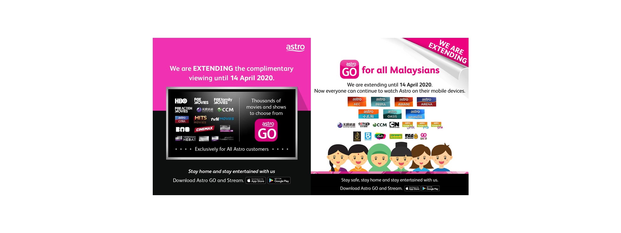Astro Extends Complimentary Viewing to 14 April 2020
