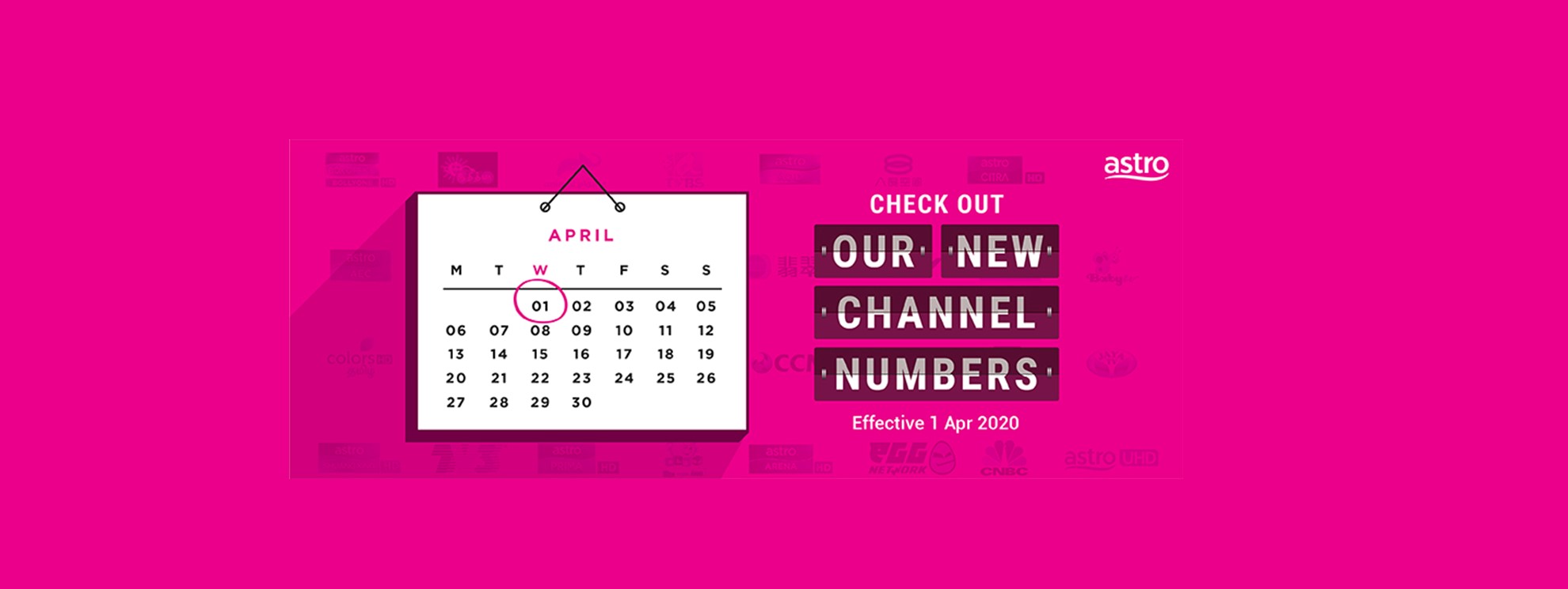 New Channel Numbers from Astro