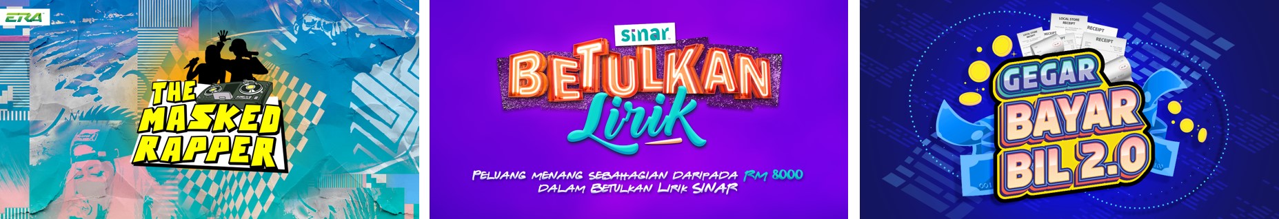 Menang hadiah wang tunai dan bayaran bil bersama ERA, SINAR & GEGAR